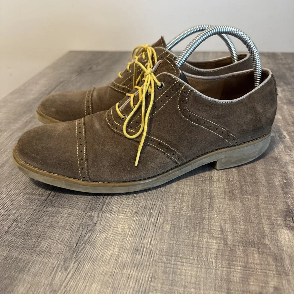 Johnston and Murphy Men's Size 9.5M Brown Suede Oxford Dress Shoes 59-0606
